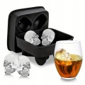 Foremki do kostek lodu na lód: 3D czaszki do whisky i drinków 4 szt solidne