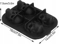 Foremki do kostek lodu na lód: 3D czaszki do whisky i drinków 4 szt solidne