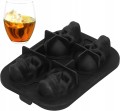Foremki do kostek lodu na lód: 3D czaszki do whisky i drinków 4 szt solidne