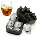 Foremki do kostek lodu na lód: 3D czaszki do whisky i drinków 4 szt solidne