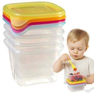 Pojemniczki na przekąski dla dziecka na owocki szczelne bpa free 4x0,25l