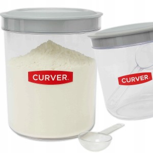 Pojemnik na produktu sypkie mąkę cukier sól ryż 1l z łyżeczką miarką