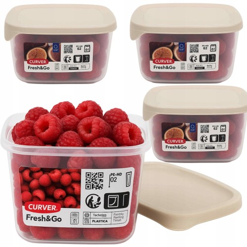 Pojemnik na żywność owoce warzywa szczelny do pracy na lunch 3x 0,8l
