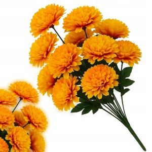 Sztuczne chryzantemy bukiet 24 kwiaty dekoracyjne do wazonu cmentarzMRY2519