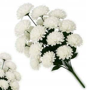 Sztuczne chryzantemy bukiet 24 kwiaty dekoracyjne do wazonu cmentarzMRY2519