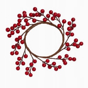 Dekoracyjny wianek z jarzębin czerwone kuleczki ozdoba stroik MRMX1056