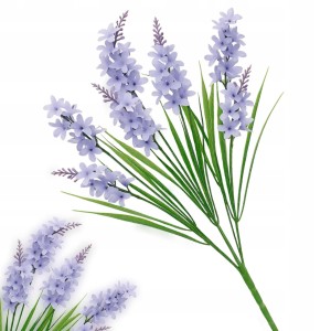 Bukiet lawendy sztucznej 7 gałązek 40 cm - dekoracja do domu i ogrodu MR307