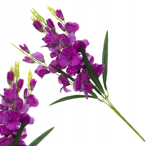 Gałązka dekoracyjna eustoma sztuczna 62 cm - kwiat do wazonu i kompozycji
