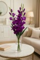 Gałązka dekoracyjna eustoma sztuczna 62 cm - kwiat do wazonu i kompozycji