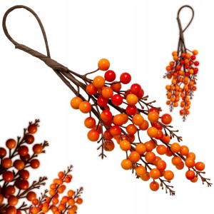 Gałązka dekoracyjna jesienna z jarzębiną zawieszka ozdoba do domu i na stół