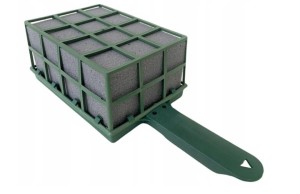 Gąbka florystyczna sucha w koszyczku do stroików floret duży SZARY