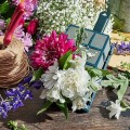 Gąbka florystyczna mokra w koszyczku do stroików floret duży ZIELONA
