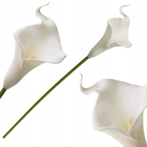 Sztuczna KALIA kwiat kalii pojedynczy silikonowy JAK ŻYWY dekoracyjny 34 cm