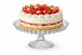 Szklana patera na nodze na ciasto ciasteczka dekoracyjna piękna kryształowa