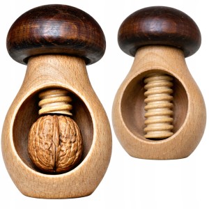 Drewniany dziadek do orzechów GRZYBEK solidny łupacz do orzechów