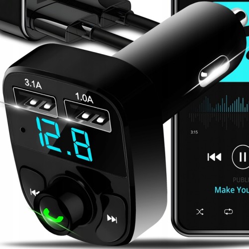 Transmiter do samochodu bluetooth fm mp3 sd ładowarka 2xusb