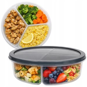 Pojemnik na lunch żywność okrągły z przegródkami do mikrofali LUNCHBOX