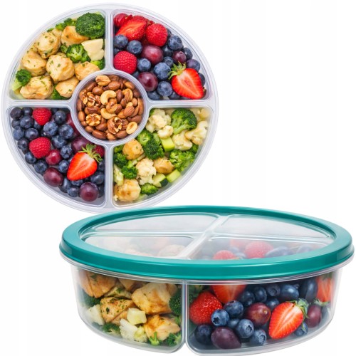 Pojemnik na lunch żywność okrągły z przegródkami do mikrofali LUNCHBOX