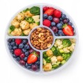 Pojemnik na lunch żywność okrągły z przegródkami do mikrofali LUNCHBOX