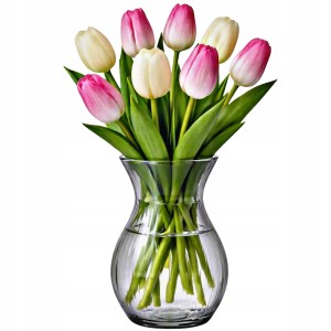 Wazon szklany dekoracyjny klasyczny wazon na kwiaty przezroczyste szkło