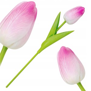 Sztuczny TULIPAN kwiat pojedynczy silikonowy JAK ŻYWY dekoracyjny 33 cm