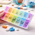 Organizer na tabletki leki tygodniowy pudełko na tabletki 7 dni kolorowe