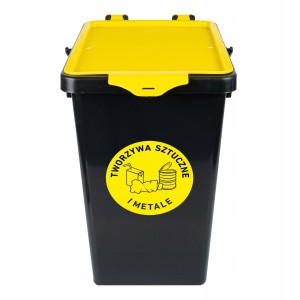 KOSZ NA ŚMIECI NA PLASTIK I METALE ŻÓŁTY 11L Z RĄCZKĄ