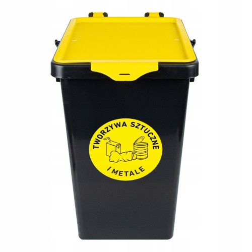 KOSZ NA ŚMIECI NA PLASTIK I METALE ŻÓŁTY 11L Z RĄCZKĄ