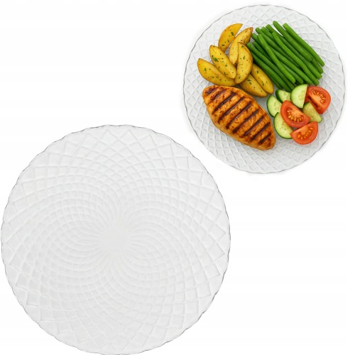 Patera szklana dekoracyjna na ciasto owoce przystawki fi. 26 cm