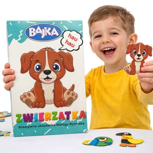 Gra planszowa układanka ZWIERZĄTKA edukacyjna dla dzieci