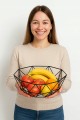 Patera koszyk misa na owoce druciana na stół geometryczny czarny