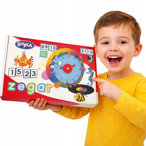 Gra edukacyjna BAJKA nauka godzin dla dzieci puzzle wtykowe 80 elementów