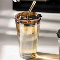 Szklany kubek ze słomką na lemoniadę sok wodę 450 ml DO SAMOCHODU