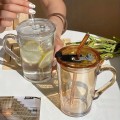 Szklany kubek ze słomką na lemoniadę sok wodę 450 ml