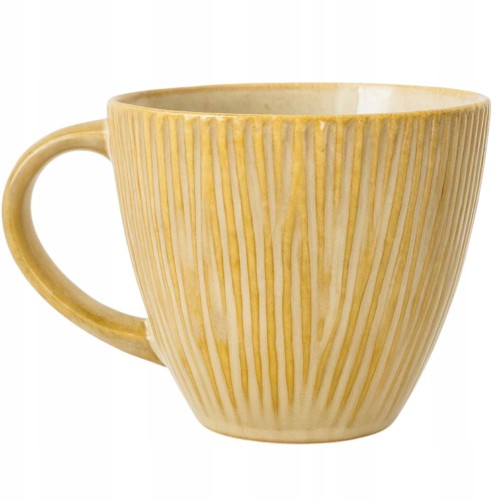 Kubek ceramiczny na kawę herbatę ryflowany styl rustykalny 350ml
