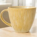 Kubek ceramiczny na kawę herbatę ryflowany styl rustykalny 350ml