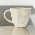 Kubek ceramiczny na kawę herbatę ryflowany styl rustykalny 350ml