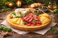 Taca obrotowa bambusowa okrągła deska obrotowa do serwowania 33 cm