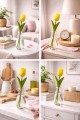 Sztuczny TULIPAN kwiat pojedynczy silikonowy JAK ŻYWY dekoracyjny 33 cm