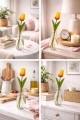 Sztuczny TULIPAN kwiat pojedynczy silikonowy JAK ŻYWY dekoracyjny 33 cm