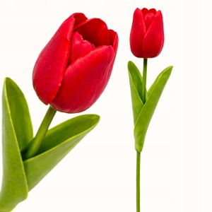 Sztuczny TULIPAN kwiat pojedynczy silikonowy JAK ŻYWY dekoracyjny 33 cm