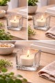 Szklany świecznik kwadrat 6x6 cm lampion na tealight grube szkło