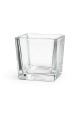 Szklany świecznik kwadrat 6x6 cm lampion na tealight grube szkło