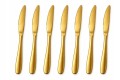 Noże obiadowe komplet złotych noży noże do obiadu długie 6 szt