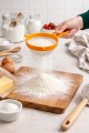 Sitko kuchenne 12 cm do mąki cukru przesiewacz metalowe z rączką MIX KOLOR