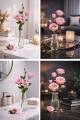 Eustoma duża gałązka sztuczna z pąkami dekoracja do wazonu 72 cm MRYS017