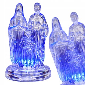 Figurka Rodziny Świętej LED lampka religijna do kapliczki na cmentarz
