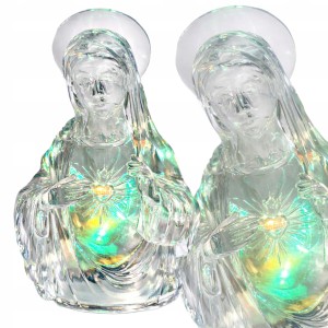 Figurka Matki Boskiej LED lampka religijna do kapliczki na cmentarz