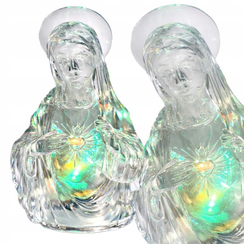 Figurka Matki Boskiej LED lampka religijna do kapliczki na cmentarz