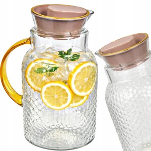 Dzbanek plastikowy z pokrywką do wody lemoniady soku na zimne napoje 1l
